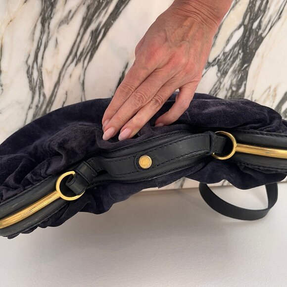 Jimmy Choo Shoulder Bag Blue Suede - Picture 5 of 5